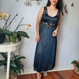 Vintage black lace slip